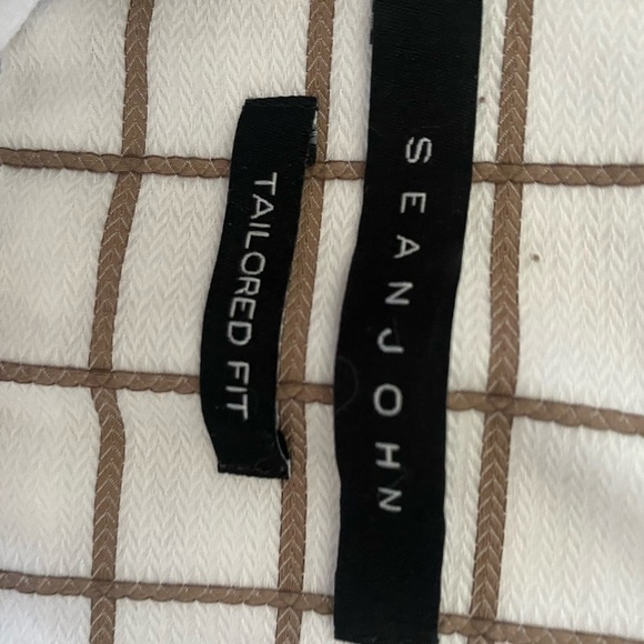 Sean John Mens White AndTan Mens Button-down Shirt. - Picture 3 of 3